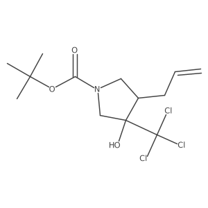 tert-Butyl 4-allyl-3-hydroxy-3-(trichloromethyl)pyrrolidine-1-carboxylate结构式