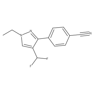 4-[4-(difluoromethyl)-1-ethyl-1H-pyrazol-3-yl]benzonitrile结构式