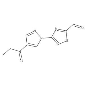 4-(4-propanoyl-1H-pyrazol-1-yl)-1,3-thiazole-2-carbaldehyde Structure