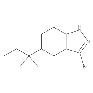 3-bromo-5-(2-methylbutan-2-yl)-4,5,6,7-tetrahydro-2H-indazole结构式