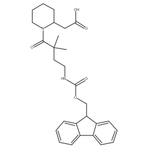 2-[(2R)-1-[4-({[(9H-fluoren-9-yl)methoxy]carbonyl}amino)-2,2-dimethylbutanoyl]piperidin-2-yl]acetic acid结构式