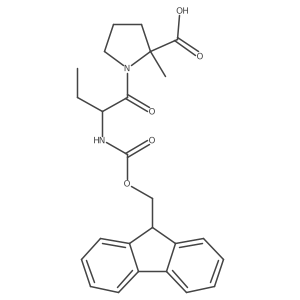 (2R)-1-[(2S)-2-({[(9H-fluoren-9-yl)methoxy]carbonyl}amino)butanoyl]-2-methylpyrrolidine-2-carboxylic acid结构式