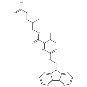 5-[(2S)-2-({[(9H-fluoren-9-yl)methoxy]carbonyl}amino)-3-methylbutanamido]-4-methylpentanoic acid结构式
