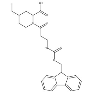 4-ethyl-1-[3-({[(9H-fluoren-9-yl)methoxy]carbonyl}amino)propanoyl]piperidine-2-carboxylic acid结构式