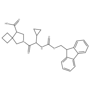 6-[2-cyclopropyl-2-({[(9H-fluoren-9-yl)methoxy]carbonyl}amino)acetyl]-6-azaspiro[3.4]octane-8-carboxylic acid结构式
