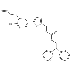 2-({5-[({[(9H-fluoren-9-yl)methoxy]carbonyl}amino)methyl]furan-2-yl}formamido)hex-5-enoic acid Structure