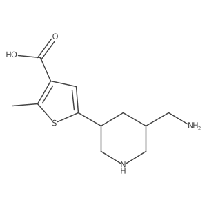 5-[5-(Aminomethyl)piperidin-3-yl]-2-methylthiophene-3-carboxylic acid结构式
