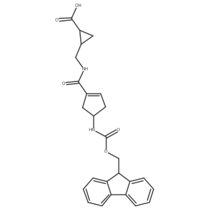 2-({[4-({[(9H-fluoren-9-yl)methoxy]carbonyl}amino)cyclopent-1-en-1-yl]formamido}methyl)cyclopropane-1-carboxylic acid Structure