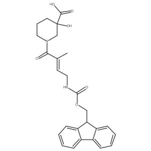 1-[4-({[(9H-fluoren-9-yl)methoxy]carbonyl}amino)-2-methylbut-2-enoyl]-3-hydroxypiperidine-3-carboxylic acid Structure