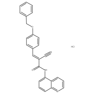 3-[4-(benzyloxy)phenyl]-2-cyano-N-(quinolin-5-yl)prop-2-enamide hydrochloride Structure