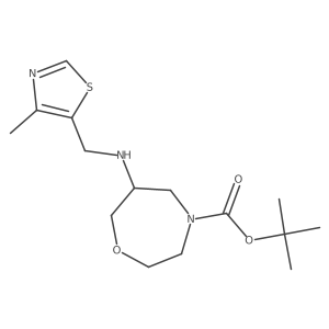 Tert-butyl 6-[(4-methyl-1,3-thiazol-5-yl)methylamino]-1,4-oxazepane-4-carboxylate结构式