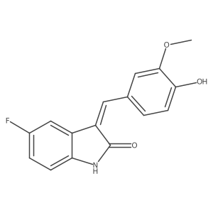 5-Fluoro-3-(4-hydroxy-3-methoxybenzylidene)-1,3-dihydro-2H-indol-2-one Structure