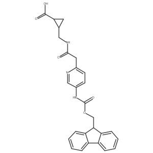rac-(1R,2S)-2-({2-[5-({[(9H-fluoren-9-yl)methoxy]carbonyl}amino)pyridin-2-yl]acetamido}methyl)cyclopropane-1-carboxylic acid Structure
