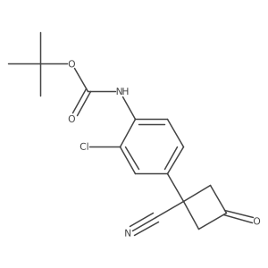 tert-butyl N-[2-chloro-4-(1-cyano-3-oxocyclobutyl)phenyl]carbamate结构式