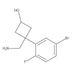 3-(Aminomethyl)-3-(5-bromo-2-fluorophenyl)cyclobutan-1-ol结构式