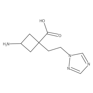 3-amino-1-[2-(1H-1,2,4-triazol-1-yl)ethyl]cyclobutane-1-carboxylic acid结构式