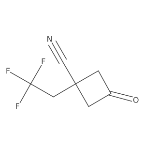 3-Oxo-1-(2,2,2-trifluoroethyl)cyclobutane-1-carbonitrile Structure