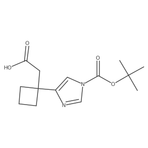 2-(1-{1-[(tert-butoxy)carbonyl]-1H-imidazol-4-yl}cyclobutyl)acetic acid Structure