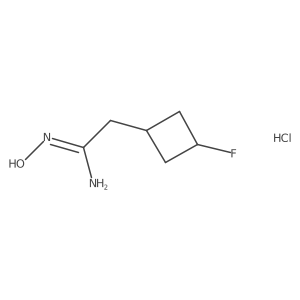 N'-hydroxy-2-[(1r,3s)-3-fluorocyclobutyl]ethanimidamide hydrochloride Structure