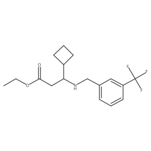 Ethyl 3-cyclobutyl-3-({[3-(trifluoromethyl)phenyl]methyl}amino)propanoate结构式