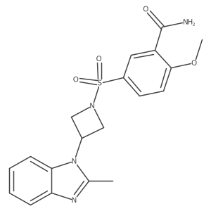 2-methoxy-5-{[3-(2-methyl-1H-1,3-benzodiazol-1-yl)azetidin-1-yl]sulfonyl}benzamide结构式