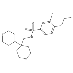 4-ethoxy-3-fluoro-N-{[4-(thiomorpholin-4-yl)oxan-4-yl]methyl}benzene-1-sulfonamide Structure
