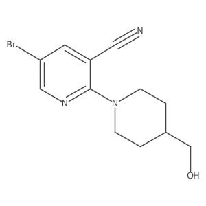5-Bromo-2-[4-(hydroxymethyl)piperidin-1-yl]pyridine-3-carbonitrile结构式