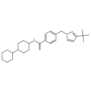 N-(1-Cyclohexylpiperidin-4-yl)-4-[[3-(trifluoromethyl)pyrazol-1-yl]methyl]benzamide结构式