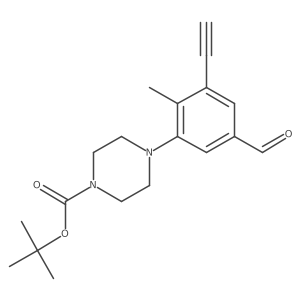 Tert-butyl 4-(3-ethynyl-5-formyl-2-methylphenyl)piperazine-1-carboxylate结构式