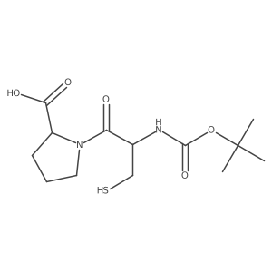 (2S)-1-[(2R)-2-{[(tert-butoxy)carbonyl]amino}-3-sulfanylpropanoyl]pyrrolidine-2-carboxylic acid Structure