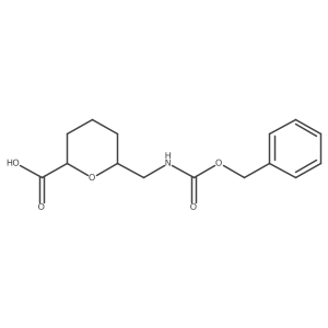 rac-(2R,6S)-6-({[(benzyloxy)carbonyl]amino}methyl)oxane-2-carboxylic acid结构式