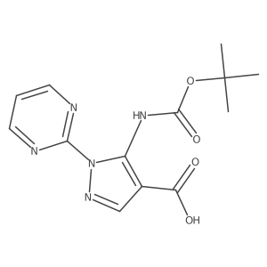 5-{[(tert-butoxy)carbonyl]amino}-1-(pyrimidin-2-yl)-1H-pyrazole-4-carboxylic acid结构式