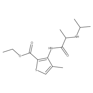 Ethyl 4-methyl-3-{2-[(propan-2-yl)amino]propanamido}thiophene-2-carboxylate结构式