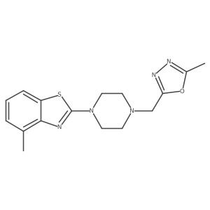 4-Methyl-2-{4-[(5-methyl-1,3,4-oxadiazol-2-yl)methyl]piperazin-1-yl}-1,3-benzothiazole Structure