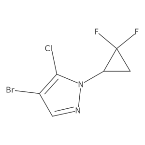 (S)-4-Bromo-5-chloro-1-(2,2-difluorocyclopropyl)-1H-pyrazole结构式