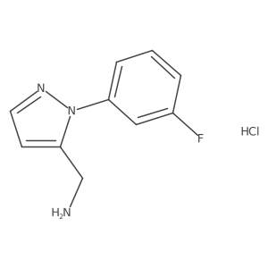 1-[1-(3-fluorophenyl)-1H-pyrazol-5-yl]methanamine hydrochloride结构式