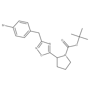 Tert-butyl 2-{3-[(4-bromophenyl)methyl]-1,2,4-oxadiazol-5-yl}pyrrolidine-1-carboxylate Structure