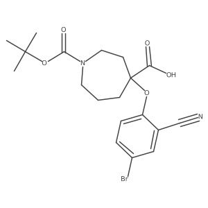 4-(4-Bromo-2-cyanophenoxy)-1-[(tert-butoxy)carbonyl]azepane-4-carboxylic acid结构式