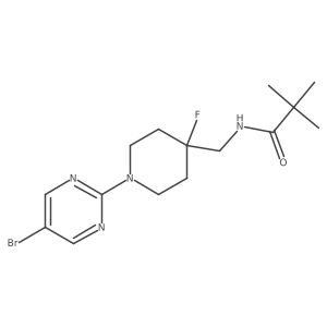 N-{[1-(5-bromopyrimidin-2-yl)-4-fluoropiperidin-4-yl]methyl}-2,2-dimethylpropanamide结构式