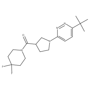3-Tert-butyl-6-[3-(4,4-difluoropiperidine-1-carbonyl)pyrrolidin-1-yl]pyridazine结构式