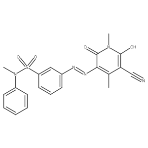 3-[2-(5-Cyano-1,6-dihydro-2-hydroxy-1,4-dimethyl-6-oxo-3-pyridinyl)diazenyl]-N-methyl-N-phenylbenzenesulfonamide结构式