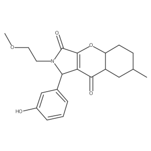 1-(3-hydroxyphenyl)-2-(2-methoxyethyl)-7-methyl-4a,5,6,7,8,8a-hexahydro-1H-chromeno[2,3-c]pyrrole-3,9-dione结构式