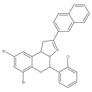 7,9-Dibromo-5-(2-chlorophenyl)-2-(naphthalen-2-yl)-5,10b-dihydro-1H-benzo[e]pyrazolo[1,5-c][1,3]oxazine Structure