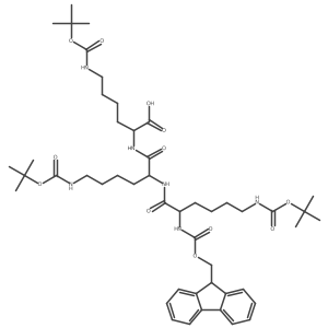 N2-(N2-(N2-(((9H-Fluoren-9-yl)methoxy)carbonyl)-N6-(tert-butoxycarbonyl)-L-lysyl)-N6-(tert-butoxycarbonyl)-L-lysyl)-N6-(tert-butoxycarbonyl)-L-lysine结构式
