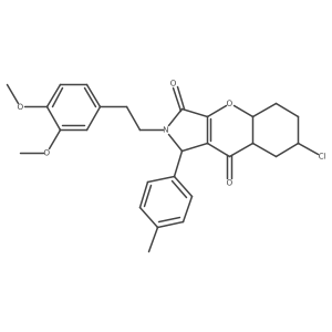 7-chloro-2-[2-(3,4-dimethoxyphenyl)ethyl]-1-(4-methylphenyl)-4a,5,6,7,8,8a-hexahydro-1H-chromeno[2,3-c]pyrrole-3,9-dione Structure