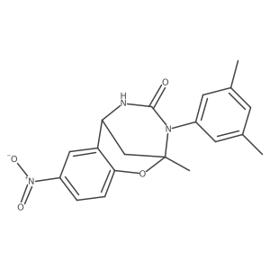 3-(3,5-dimethylphenyl)-2-methyl-8-nitro-5,6-dihydro-2H-2,6-methanobenzo[g][1,3,5]oxadiazocin-4(3H)-one结构式