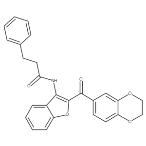 N-[2-(2,3-dihydro-1,4-benzodioxine-6-carbonyl)-1-benzofuran-3-yl]-3-phenylpropanamide Structure