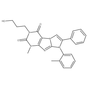 3-(3-hydroxypropyl)-1-methyl-7-phenyl-8-(o-tolyl)-1H-imidazo[2,1-f]purine-2,4(3H,8H)-dione结构式