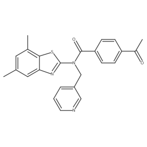 4-acetyl-N-(5,7-dimethylbenzo[d]thiazol-2-yl)-N-(pyridin-3-ylmethyl)benzamide Structure