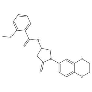 N-(1-(2,3-dihydrobenzo[b][1,4]dioxin-6-yl)-5-oxopyrrolidin-3-yl)-2-methoxybenzamide Structure